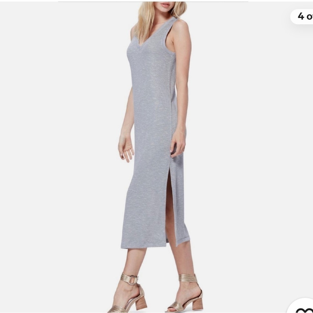PAIGE Grey V Neck Midi Tank Dress Small